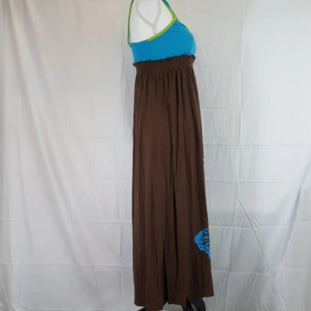 Girls Route 66 brown and blue maxi dress - Picture 4 of 6